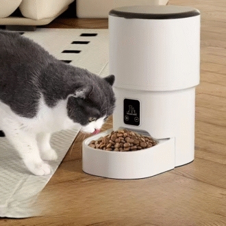 Large Capacity Automatic Cat Feeder Solid Pet Intelligent Bowls Remote Monitoring Timing Quantitative Feeding Battery Plastic